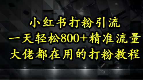 小红书打粉引流，一天轻松500+精准流量，大佬都在用的打粉教程亢陶好项目网-专注分享网络创业项目落地实操课程 – 全网首发_高质量创业项目输出亢陶好项目网