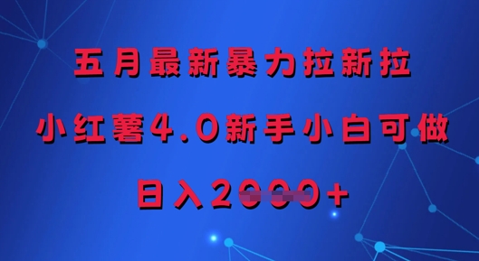 五月最新暴力拉新拉，小红薯4.0新手小白可做，日入多张亢陶好项目网-专注分享网络创业项目落地实操课程 – 全网首发_高质量创业项目输出亢陶好项目网