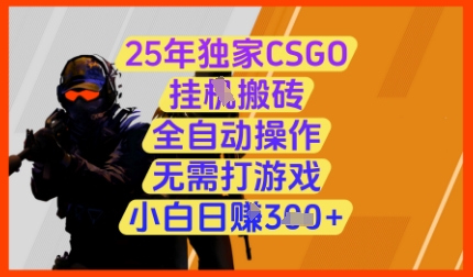 25年独家CSGO挂G搬砖，全自动操作，无需打游戏，小白日入3张+【揭秘】亢陶好项目网-专注分享网络创业项目落地实操课程 – 全网首发_高质量创业项目输出亢陶好项目网