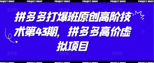 拼多多打爆班原创高阶技术第43期，拼多多高价虚拟项目亢陶好项目网-专注分享网络创业项目落地实操课程 – 全网首发_高质量创业项目输出亢陶好项目网