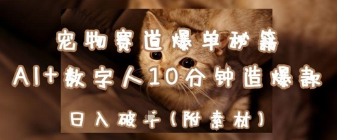 宠物赛道爆单秘籍：AI+数字人10分钟造爆款，日入1k亢陶好项目网-专注分享网络创业项目落地实操课程 – 全网首发_高质量创业项目输出亢陶好项目网