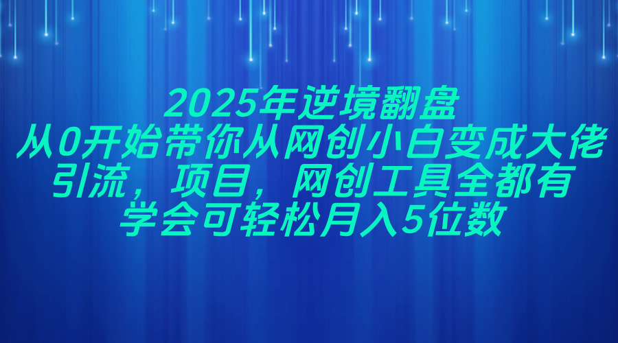 2025年逆境翻盘，从0开始带你从网创小白变成大佬，引流，项目，网创工…亢陶好项目网-专注分享网络创业项目落地实操课程 – 全网首发_高质量创业项目输出亢陶好项目网